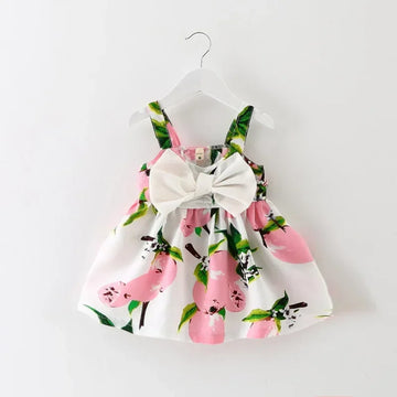 2024 Summer Baby Girl Dress Lemon Print Newborn Infant Dresses Christening Gowns Princess Birthday Dress for Baby Girl