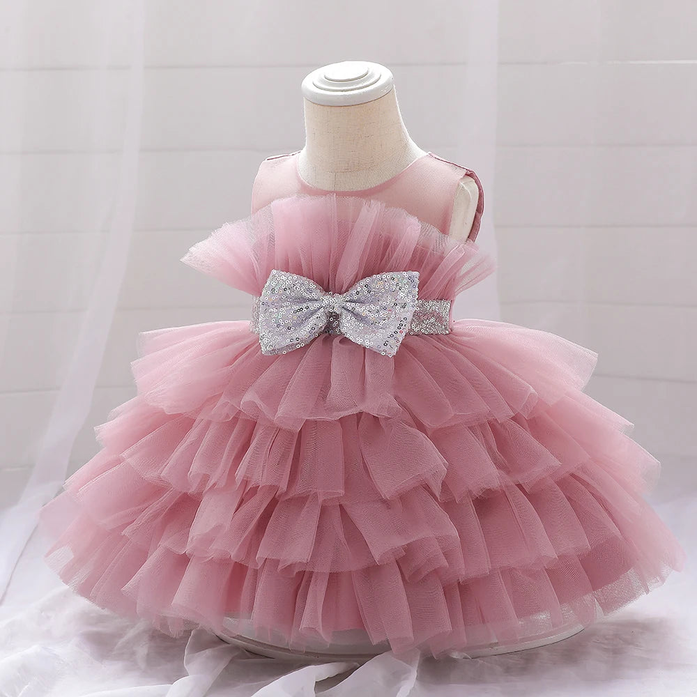 1 Year Birthday Baby Girl Party Dress Baptism Infant Christening Gown Newborn Toddlers Bebes Kids Clothes 12 18 Months Vestidos