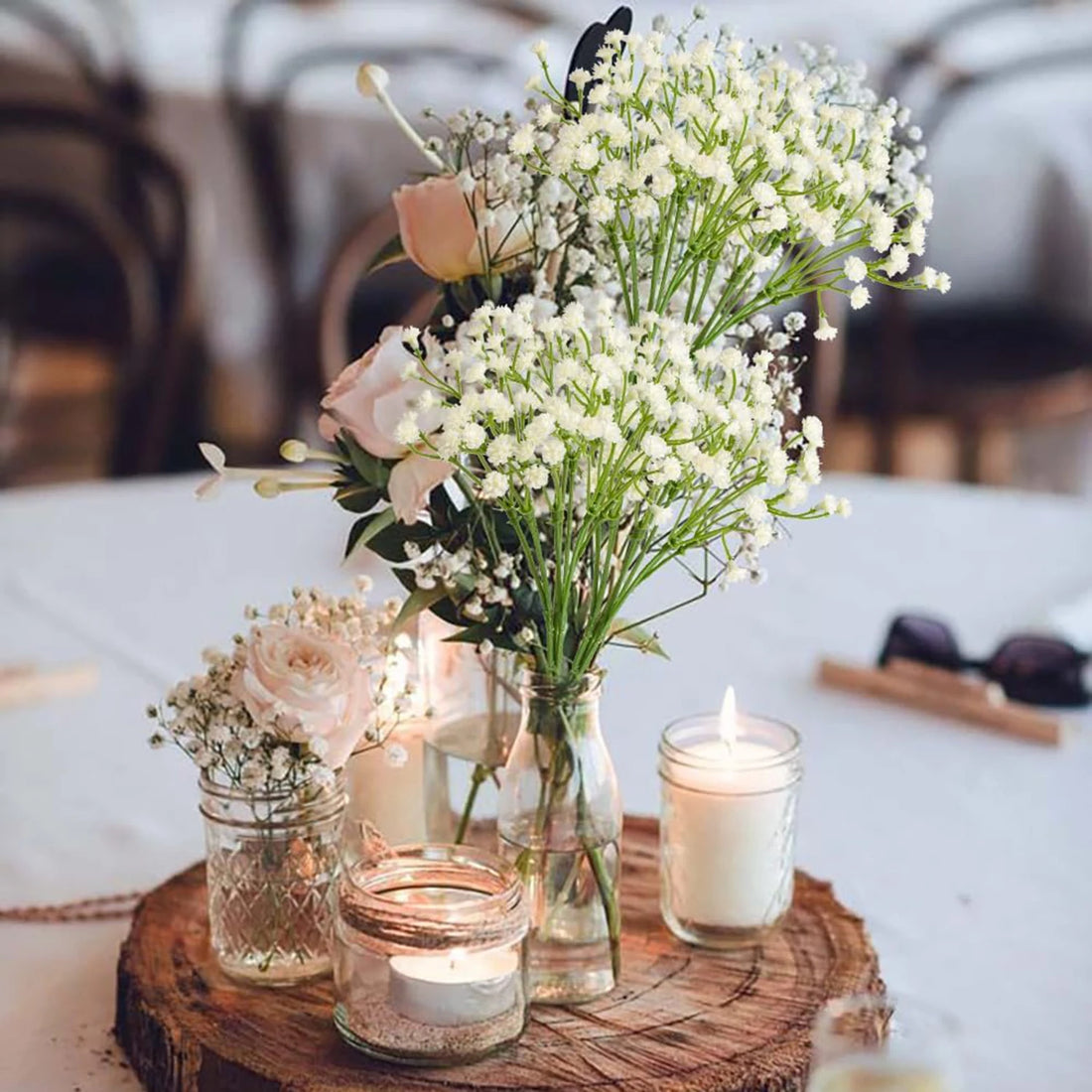 Artificial Plastics Flower Gypsophila Outdoor Garden Party Courtyard Home Vases Table Wedding Bridal Bouquet DIY Gifts Accessory